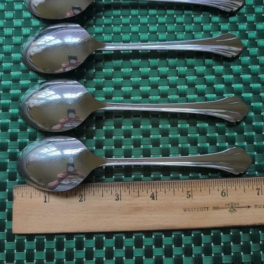 Oneida CLARETTE Soup Spoons Lot of 5 Community Betty Crocker Stainless USA Vtg